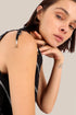 Striped bias cut top with thin straps